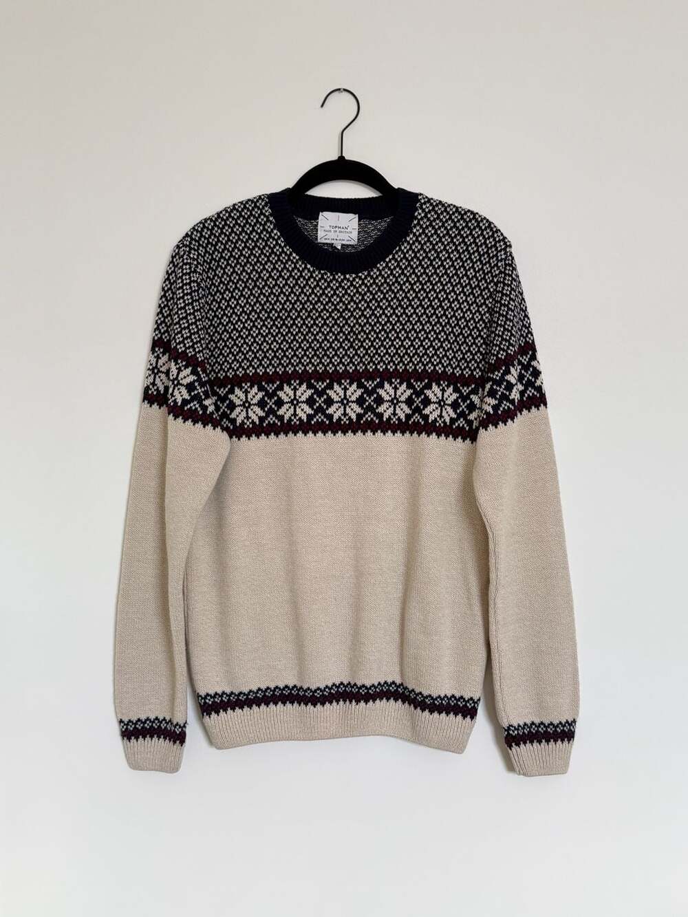 Men’s Topman Fair Isle Knit Sweater Sz m as is